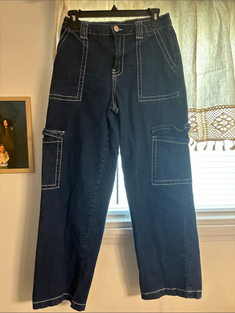Almost Famous  Cargo Jeans with White Contrast Stitching